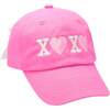 XOXO Bow Baseball Hat, Pink - Hats - 1 - thumbnail