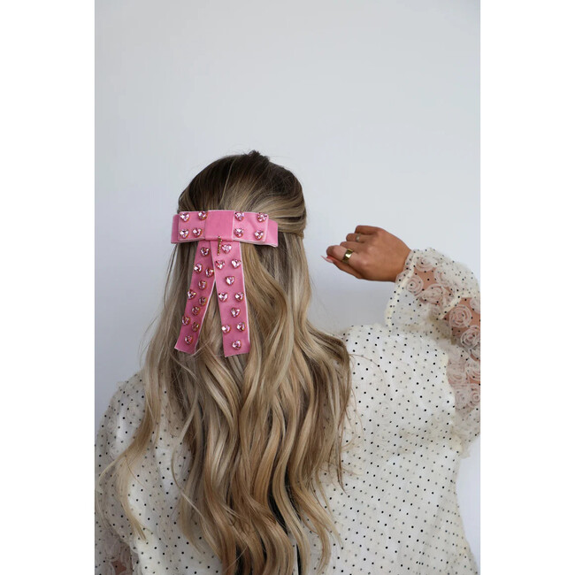 Sweetheart Velvet Gem Bow - Hair Accessories - 3