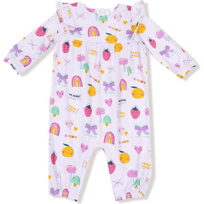 Ruffle Sleeve Romper, Pink My Funny Valentine