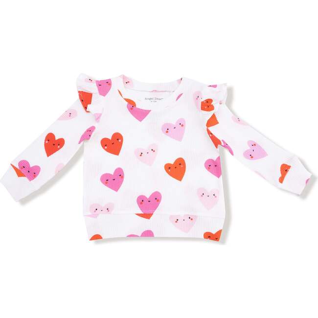 Ruffle Sleeve Top, Happy Hearts