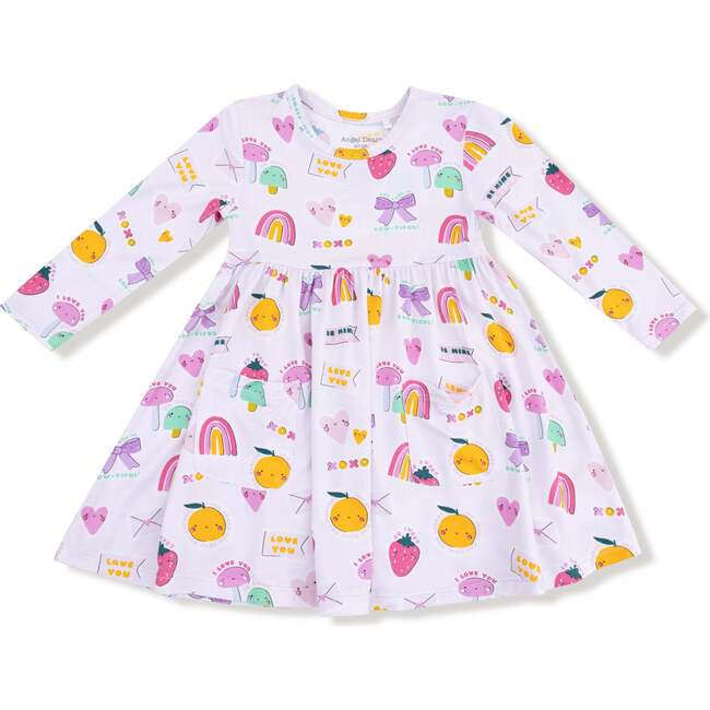 Twirly Long Sleeve Dress. Pink My Funny Valentine