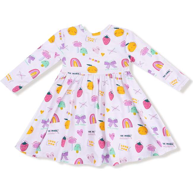 Twirly Long Sleeve Dress. Pink My Funny Valentine