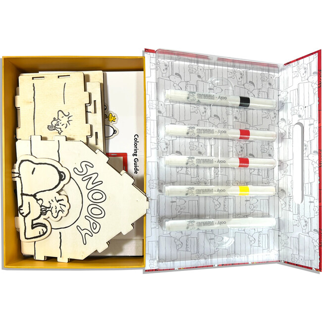 OOLYxPeanuts Color-In Wooden Birdhouse Kit, Red - Arts & Crafts - 3