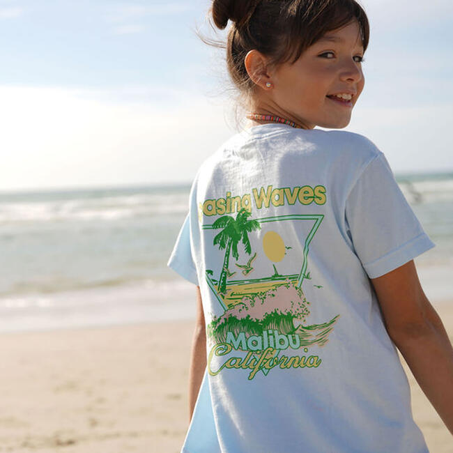 Kids Chasing Waves T-Shirt, Blue - T-Shirts - 5