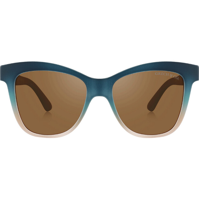 Teens Iconic Wayfarer Teens Classic Rectangular Polarized Sunglasses, Desert Teal Ombre