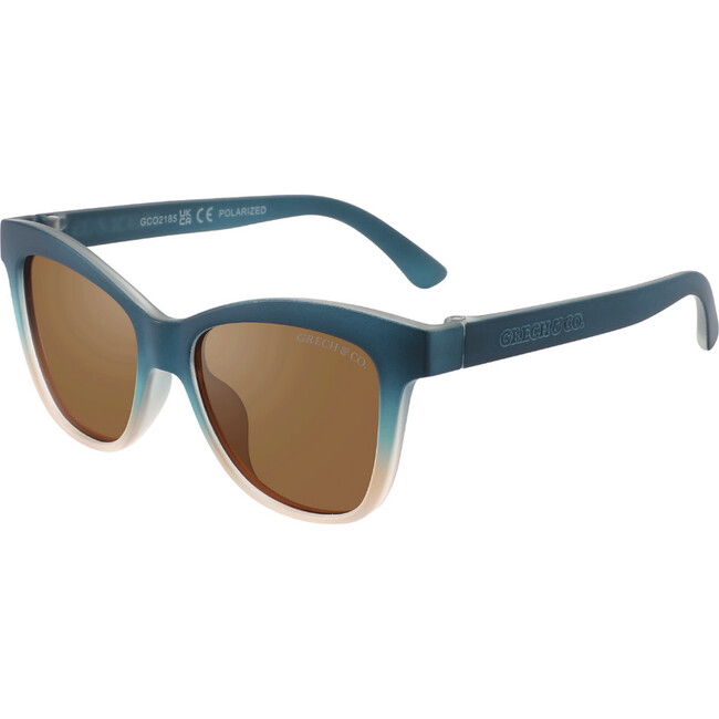 Teens Iconic Wayfarer Teens Classic Rectangular Polarized Sunglasses, Desert Teal Ombre