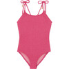 Bahamas One-Piece Glittery Lurex Swimsuit, Raspberry - One Pieces - 1 - thumbnail