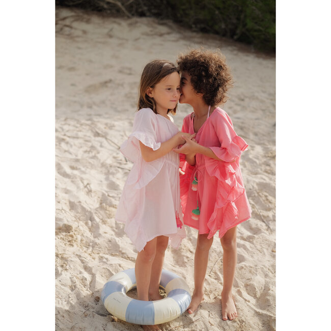 Lea Caftan Beach Cover-Up, Fluo Pink