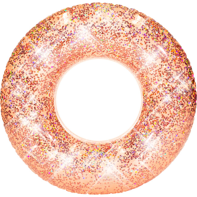 Jumbo 48"  Pool Tube, Rose Gold Glitter