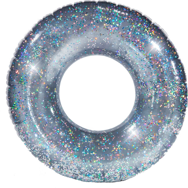 Jumbo 48"  Pool Tube, Silver Glitter