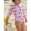UPF 50+ Recycled Polyester Cherry Baby Zipped Rashguard Onepiece - One Pieces - 2 - thumbnail