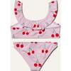 Recycled Swim Cherries Kid Ruffle Bikini - Two Pieces - 2 - thumbnail