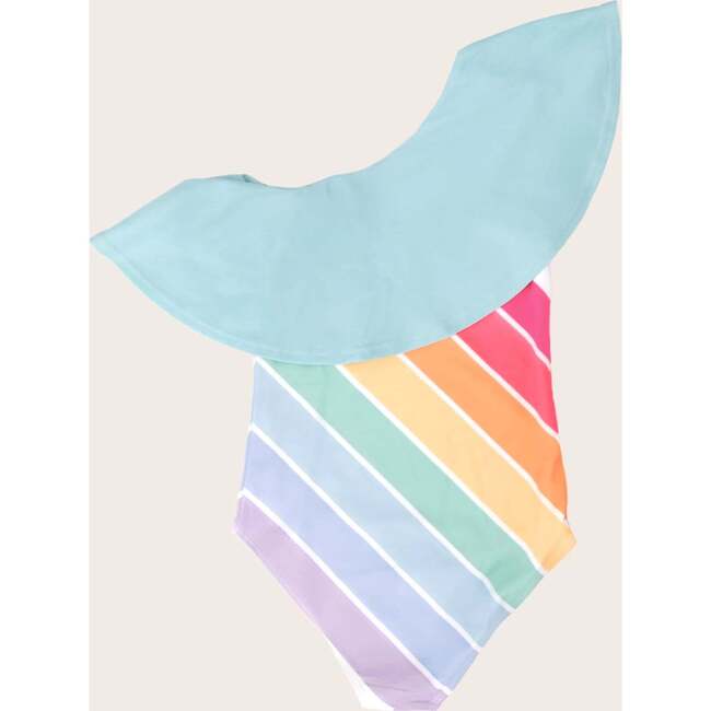 Playa Del Rey Rainbow One Shoulder Ruffle