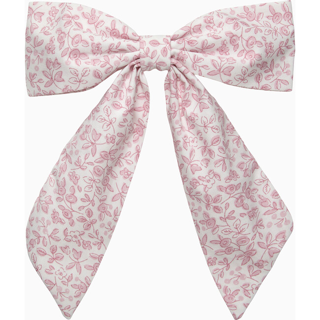 Catherine Hair Bow With Tails Pink Floral
