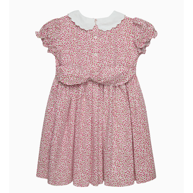 Cherry Ditsy Petal Collar Duck Dress, Red Cherry Ditsy