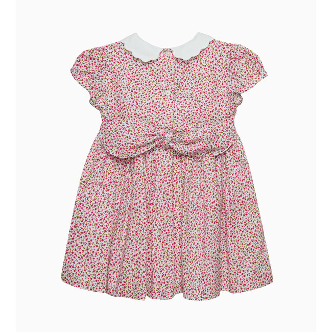 Cherry Ditsy Petal Collar Duck Dress, Red