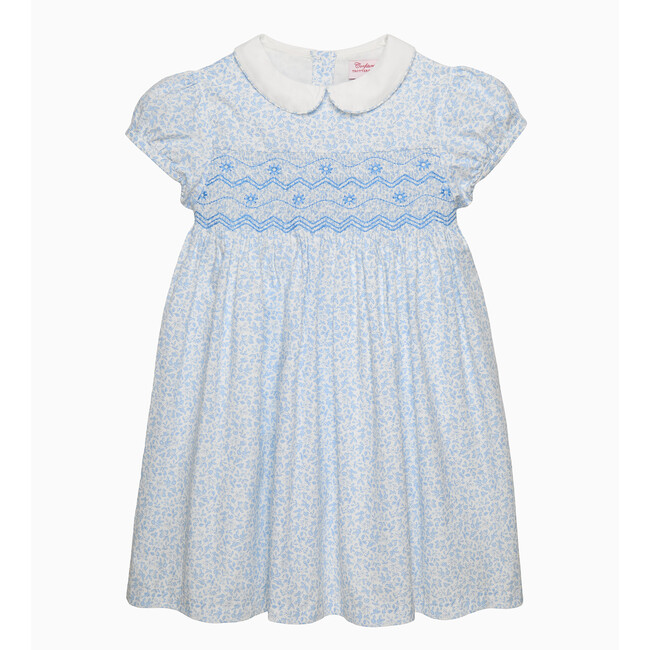 Catherine Smocked Dress, Blue Floral