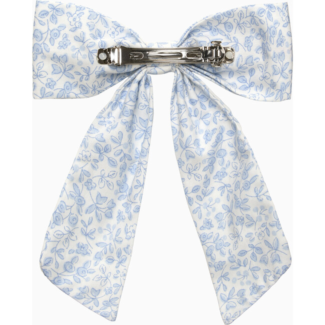 Catherine Hair Bow With Tails Blue Floral