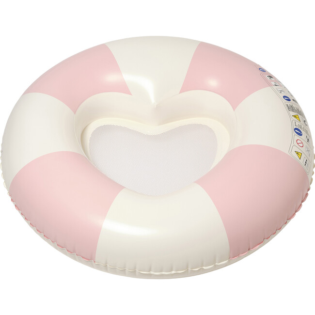 Luxe Tube Pool Ring: Stole My Heart, Pink Stripe