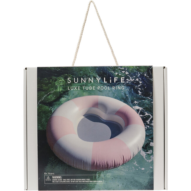 Luxe Tube Pool Ring: Stole My Heart, Pink Stripe