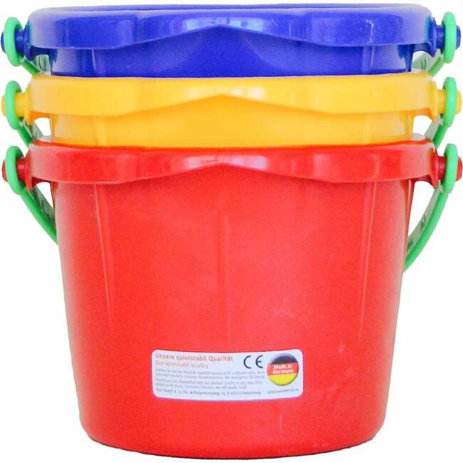 Small Sand Pail 3 Pack (1 red, 1 blue, 1 yellow)