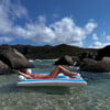 Luxe Lilo, Blue Stripe - Pool Floats - 6 - thumbnail