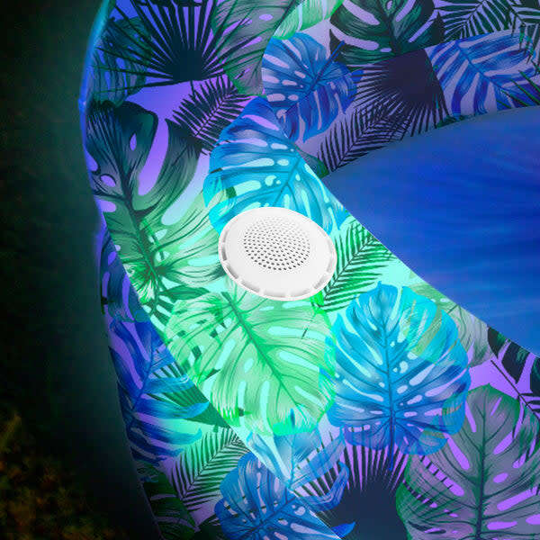 Illuminated Sunning Pool with Bluetooth Speaker - Tropical Palms - Pool Floats - 1