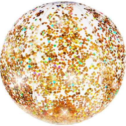 Giant Glitter Beach Ball - 20" Diameter with Gold Glitter - Pool Floats - 1