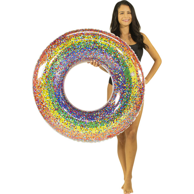 Rainbow Collection Glitter Pool Tube 42" Classic Rainbow, Multi