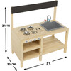 Wooden Mud Kitchen Sensory Play Station with Metal Accessories - Water Toys - 3