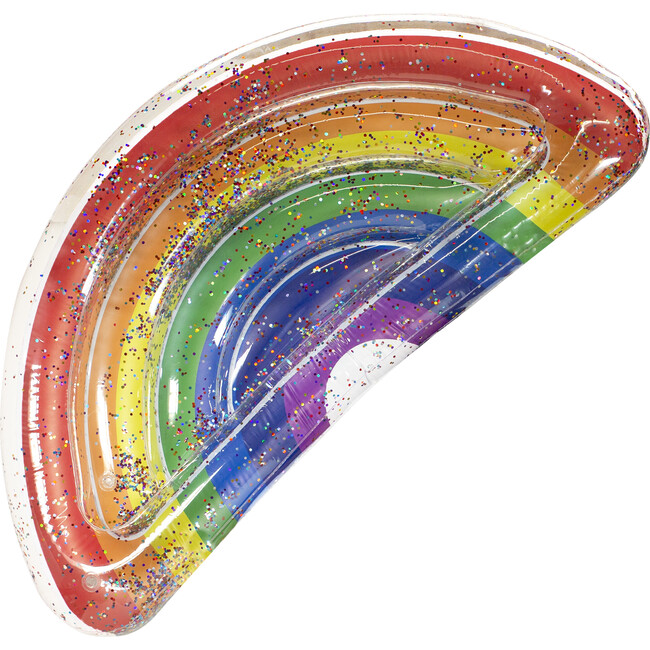Classic Rainbow Half Island Rainbow Glitter Pool Raft