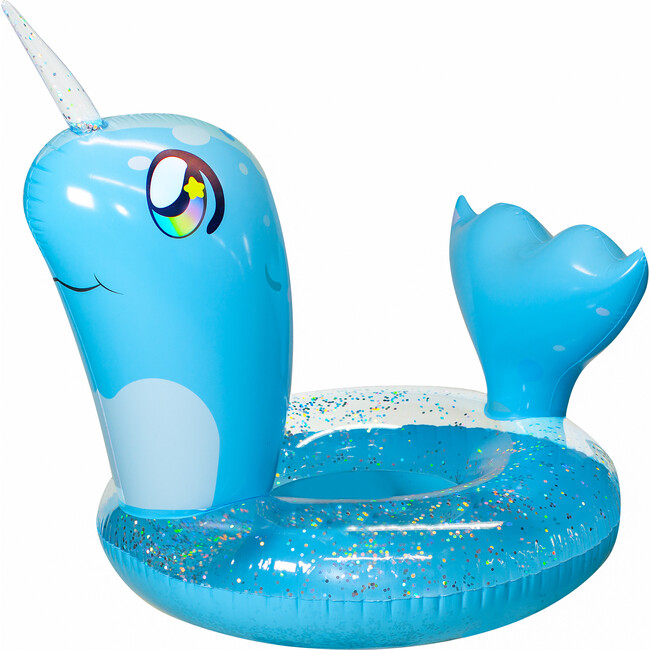 Jumbo 48" Glitter Narwhal Raft - Pool Floats - 1