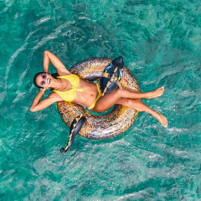 Glitter Dragon 40" Beach & Pool Tube, Black - Pool Floats - 3