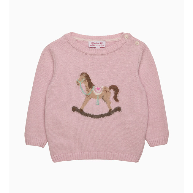 Little Grace Rocking Horse Jumper, Pale Pink