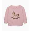 Little Grace Rocking Horse Jumper, Pale Pink - Sweaters - 1 - thumbnail