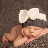 Sabrina Bow, Gray with Cream - Hats - 2