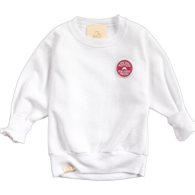 Are You Kitten Me Right Meow Sweatshirt, White
