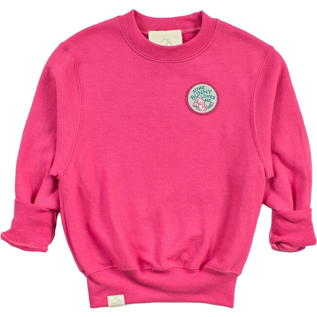 Some Bunny Loves Me Sweatshirt, Fuchsia