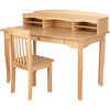 Avalon Wooden Children's Desk with Hutch, Chair and Storage - Natural - Desks - 1 - thumbnail