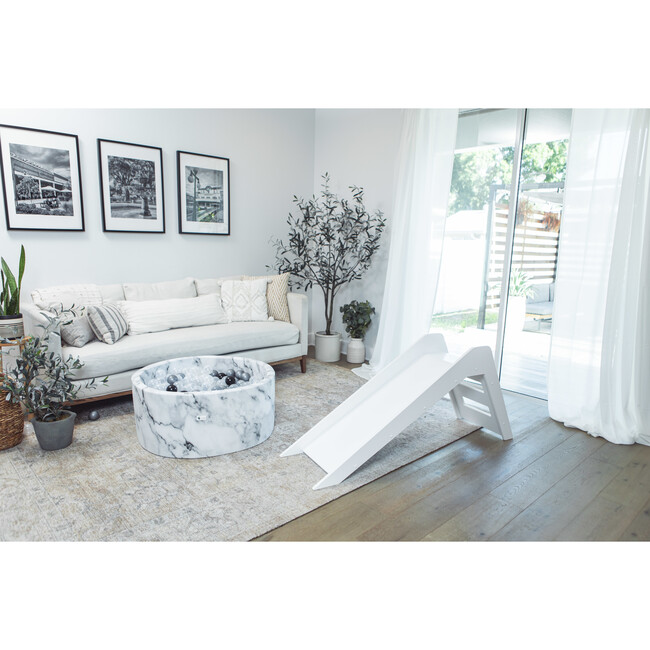 Modern Wooden Indoor Slide, White - Role Play Toys - 2