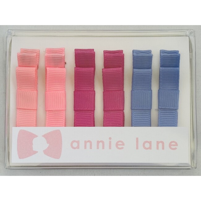 Six Bows Box Set, Pink/raspberry/periwinkle pairs