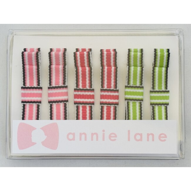 Six Bows Box Set, Navy stripe pairs