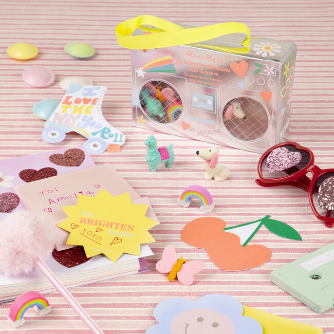 Boom Box Kids Valentine's Cards & Erasers Set
