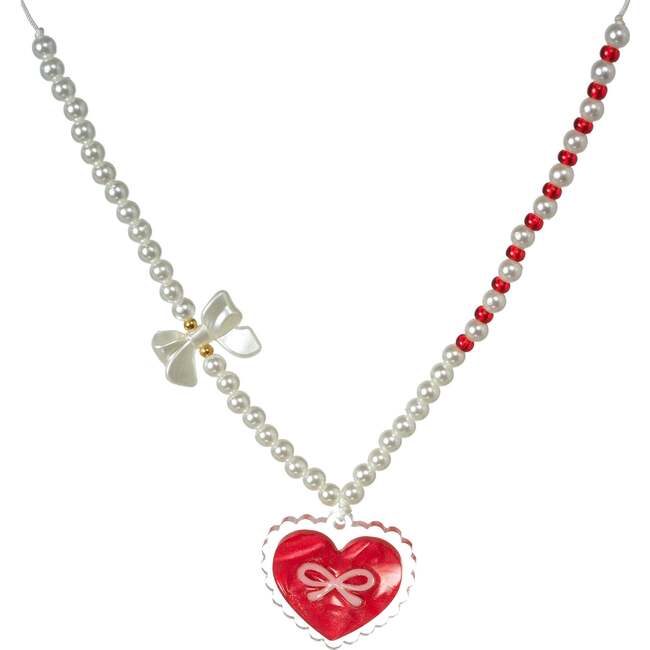 Sweetheart Bow Pearl Necklace