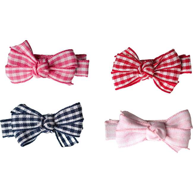 Little Bows Checkered Fabric Hair Clips