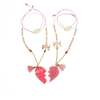 Best Friends + Besties Forever Pink Glitter Pearl Necklaces - Necklaces - 2