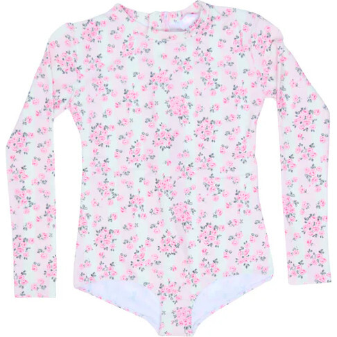 One Piece Rash Guard, Roses And Stripes