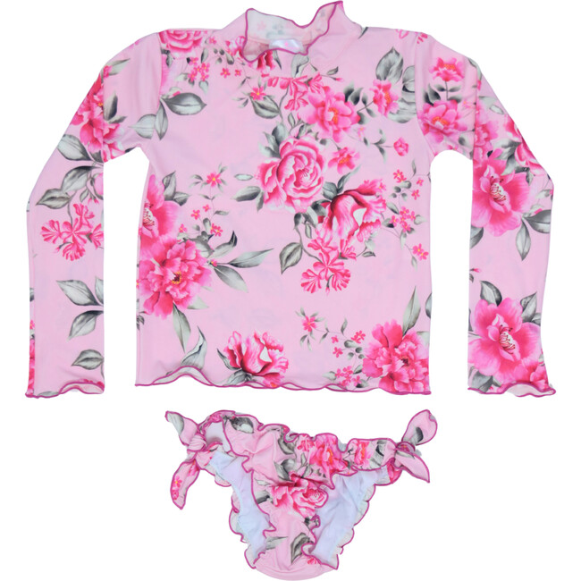 Two Piece Rash Guard, Wild Rose