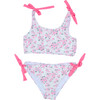 Roses And Stipes Bikini Two Piece Tie Knot Shoulder And Bottom - Two Pieces - 1 - thumbnail