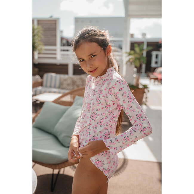 Two Piece Rashguard, Roses And Stripes - Two Pieces - 3